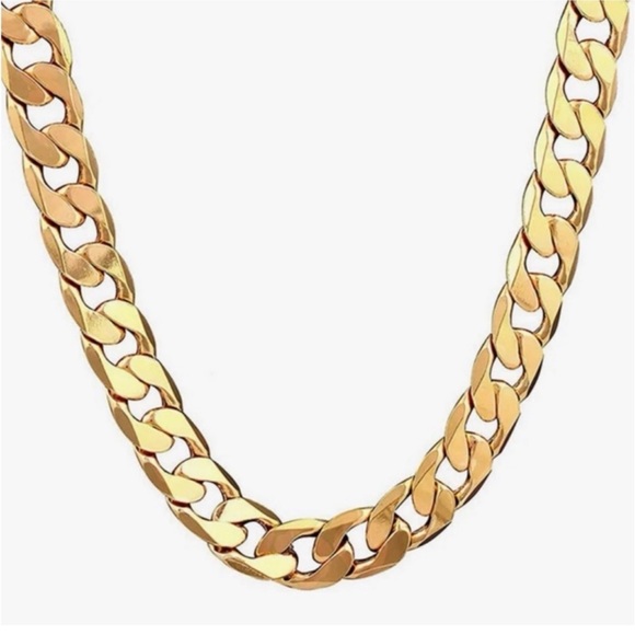 Jewelry - New 18k Gold Unisex Cuban Link Classic Minimalist Chain Handcrafted Necklace